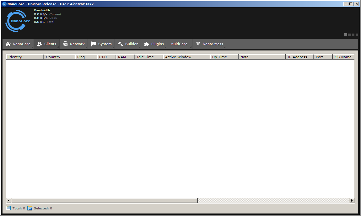 NanoCore interface screenshot